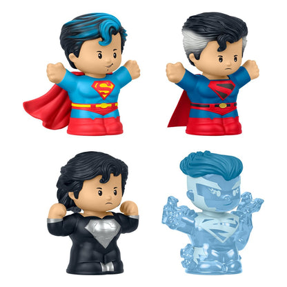 DC Comics Fisher-Price Little People Minifiguras de coleccionista Pack de 4 Superman: A través de los tiempos 7 cm