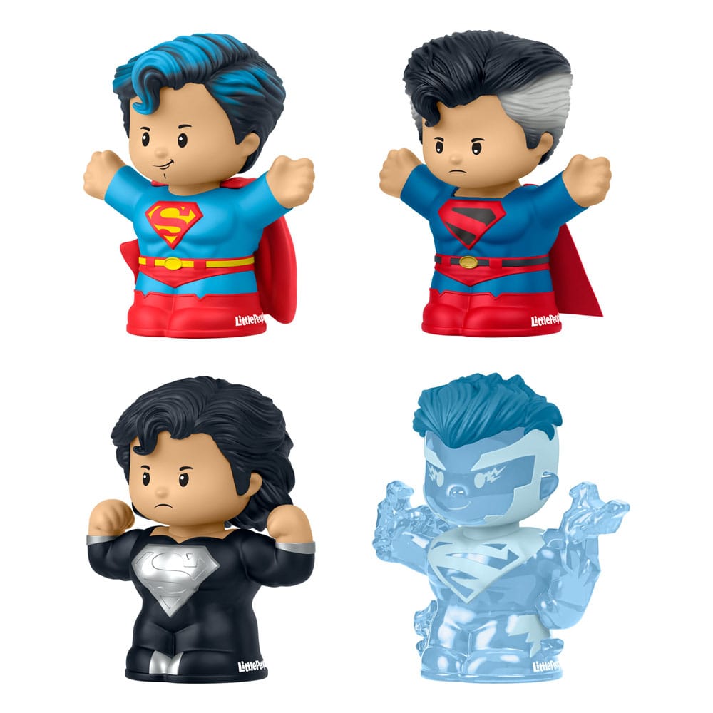 DC Comics Fisher-Price Little People Minifiguras de coleccionista Pack de 4 Superman: A través de los tiempos 7 cm