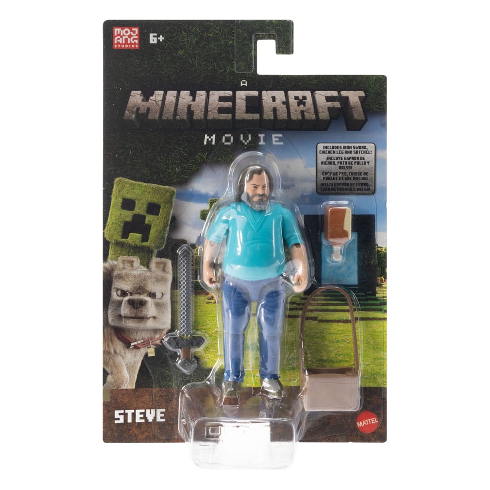 Een Minecraft -filmactie -figuur Steve 10 cm