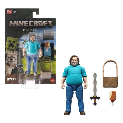 Een Minecraft -filmactie -figuur Steve 10 cm