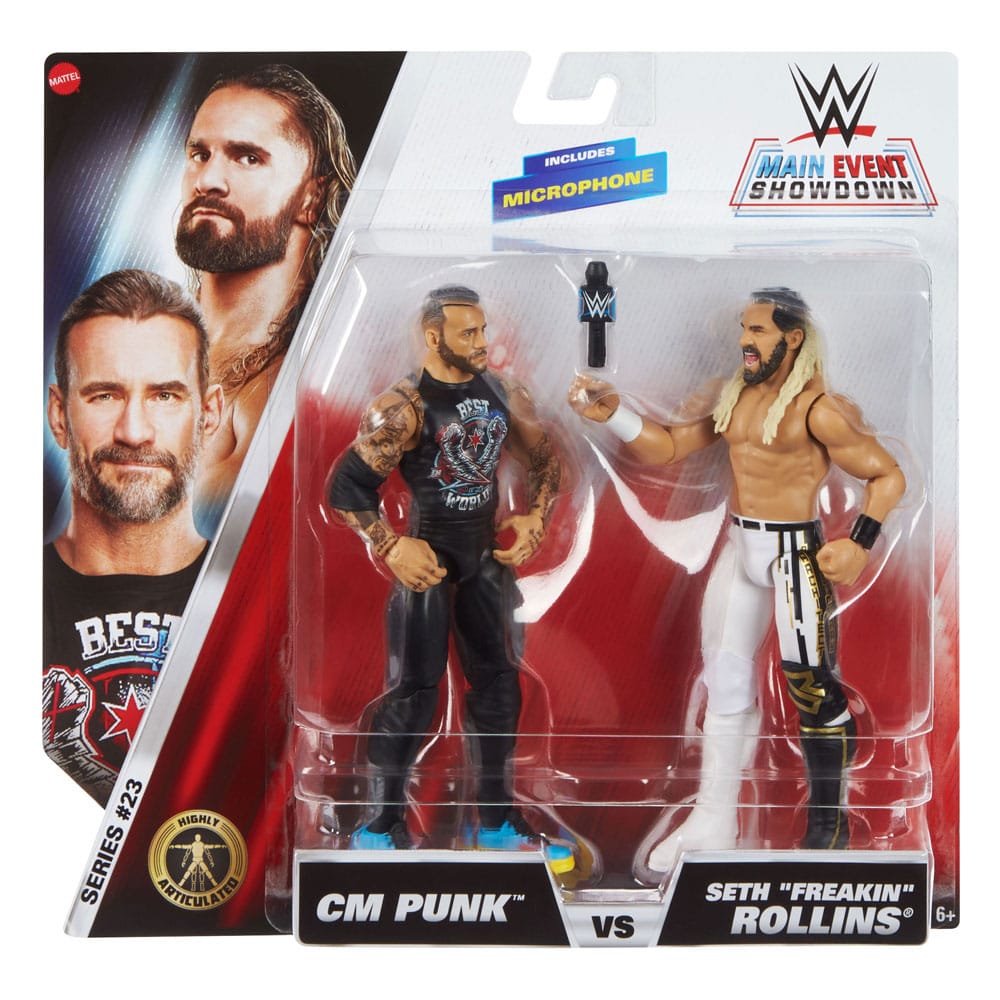 WWE Ana Etkinlik Karşılaşması Aksiyon Figürleri CM Punk vs Seth "Freakin" Rollins 2'li Paket 15 cm