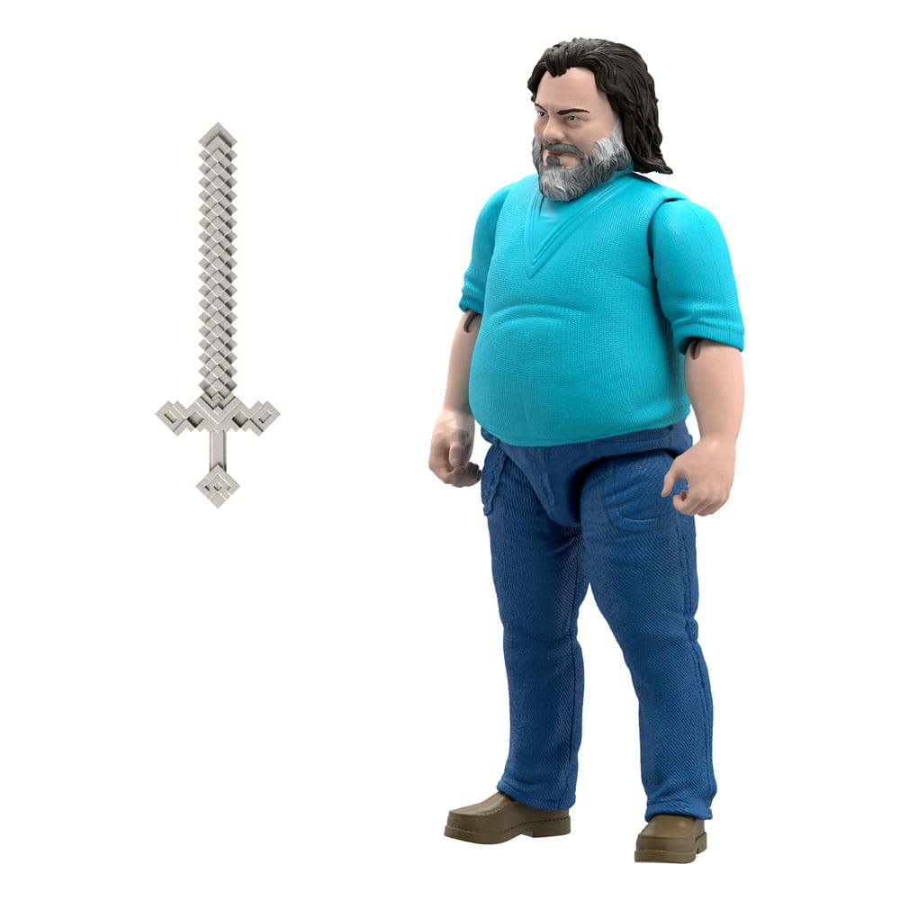 Eine Minecraft Movie Action Figur großer Steve 30 cm