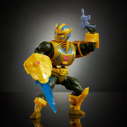Masters of the Universe X Transformers Action Figure Bumblebee Armor Man-at-Arms Heo European Exclusive 14 Cm