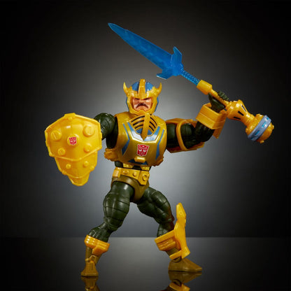 Masters of the Universe X Transformers Action Figure Bumblebee Armor Man-at-Arms Heo European Exclusive 14 Cm
