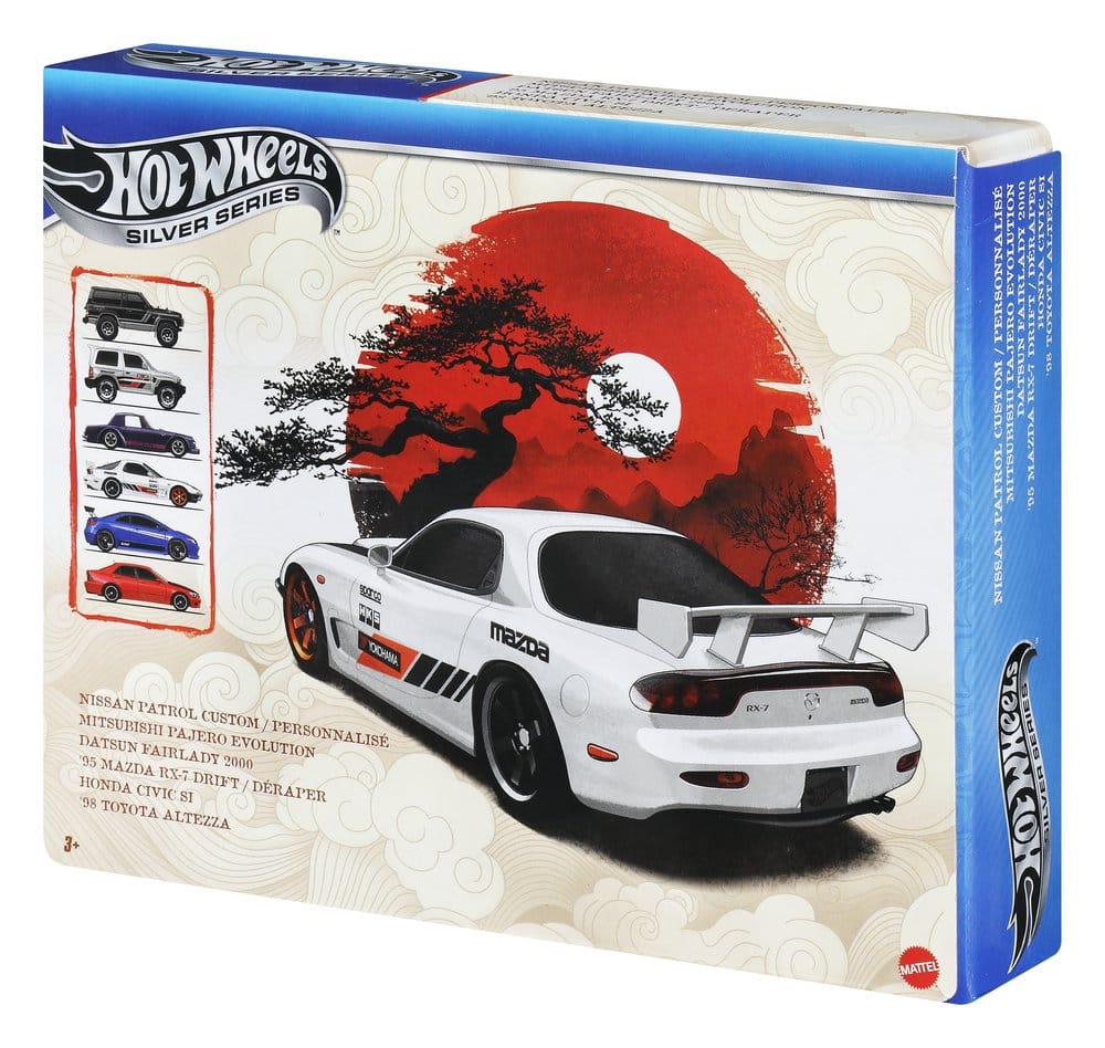 Hot Wheels Silver Series Die-Cast-Fahrzeug 6er-Pack 1/64 Streets of Japan