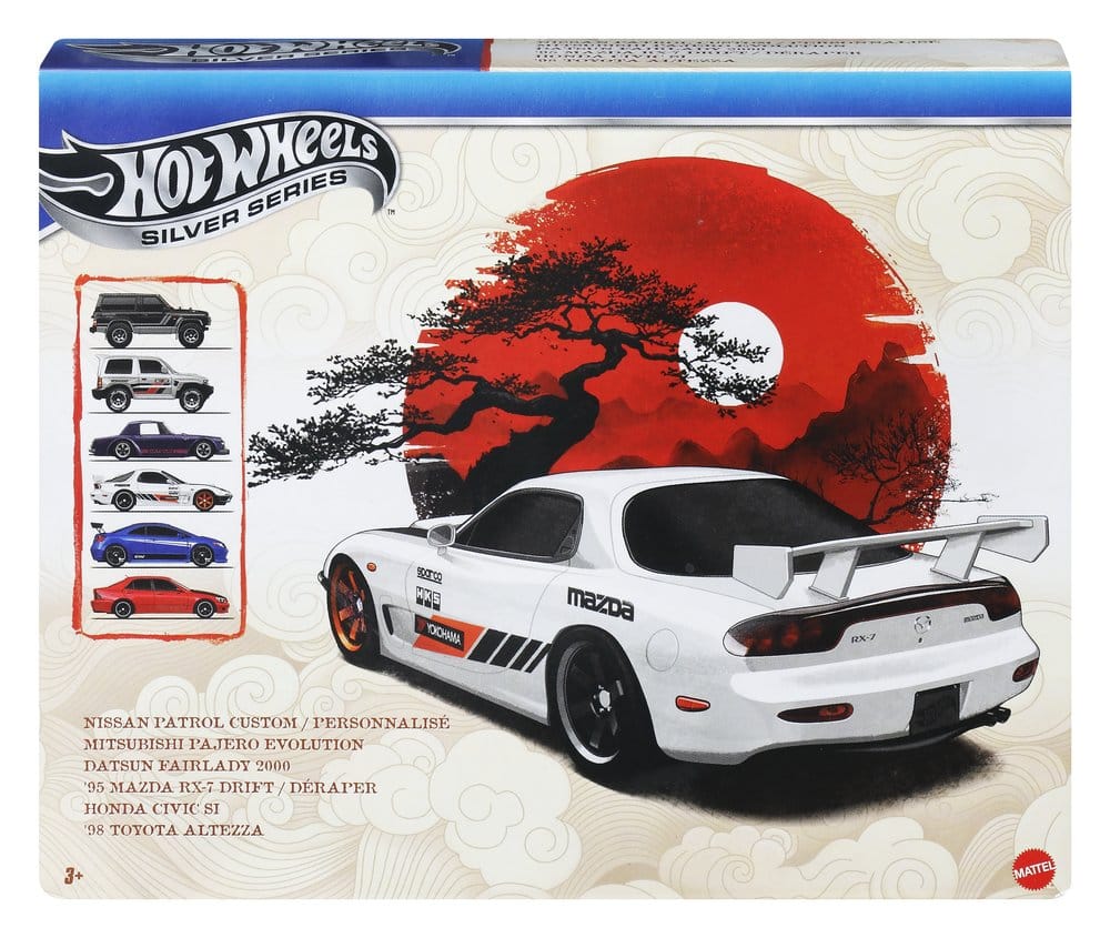 Hot Wheels Silver Series Die-Cast-Fahrzeug 6er-Pack 1/64 Streets of Japan