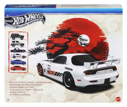 Hot Wheels Silver Series Die-Cast-Fahrzeug 6er-Pack 1/64 Streets of Japan
