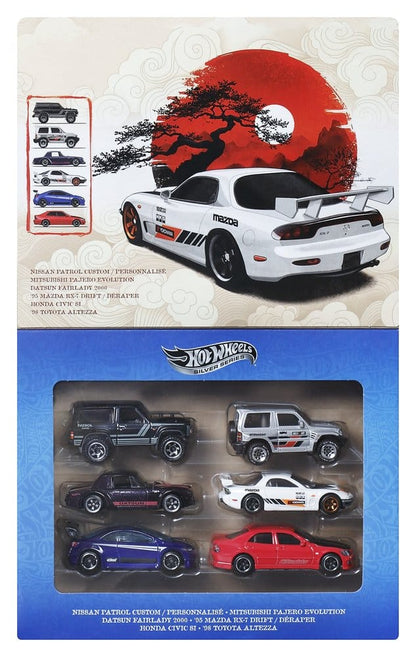 Hot Wheels Silver Series Die-Cast-Fahrzeug 6er-Pack 1/64 Streets of Japan