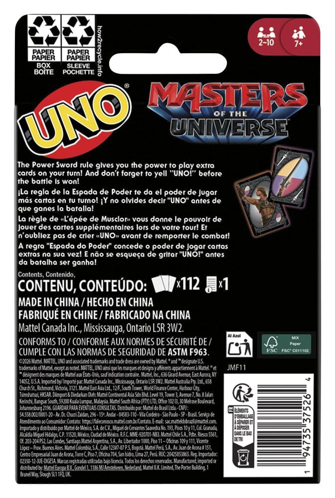 Masters of the Universe 2026 Film UNO kartaška igra