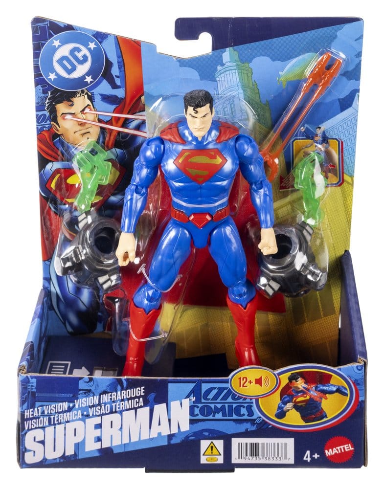 DC Premier Figura de Acción con Luz y Sonido Heat Vision Superman 16 cm