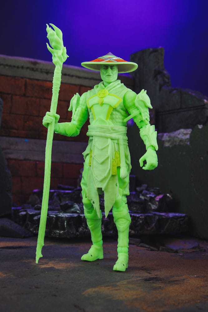 Mortale Kombat Action Figure Glow in the Dark Edition Raiden (etichetta d'oro) 18 cm