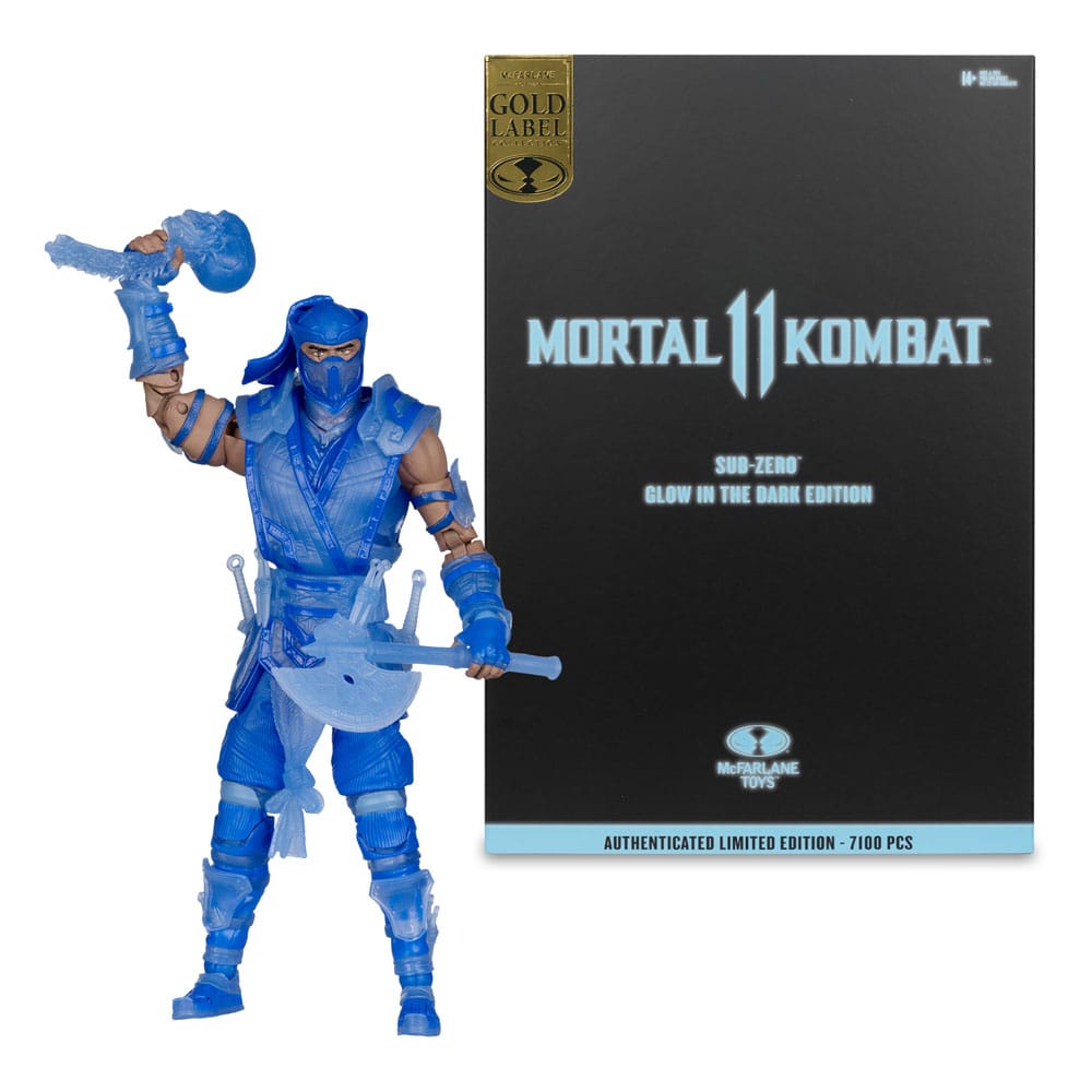 Mortal Kombat Aksiyon Figürü Glow in the Dark Edition Sub-Zero (Altın Etiket) 18 cm