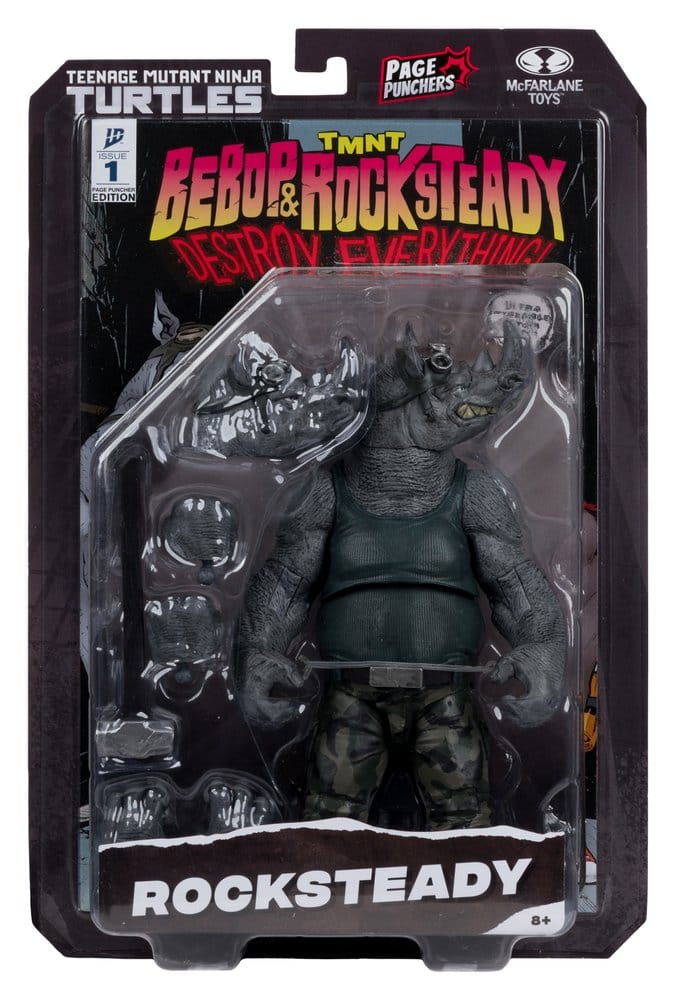 Teenage Mutant Ninja Turtles Sayfa Delgeçleri Aksiyon Figürü Rocksteady 17 cm