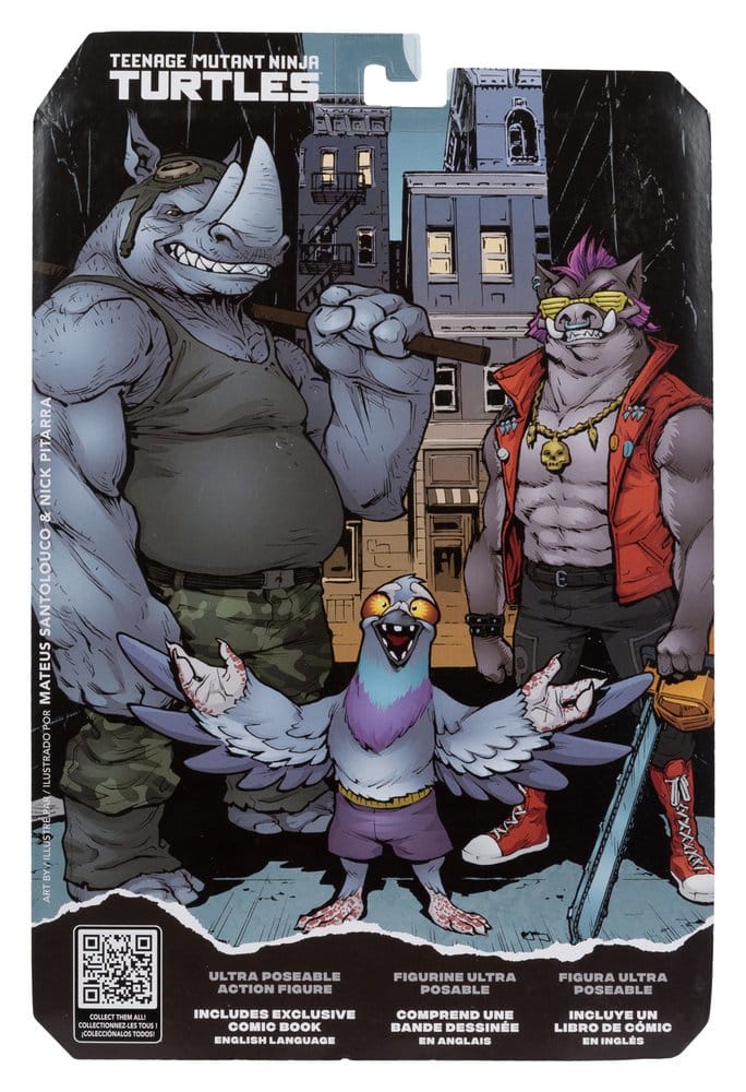 Teenage Mutant Ninja Turtles Sayfa Delgeçleri Aksiyon Figürü Rocksteady 17 cm