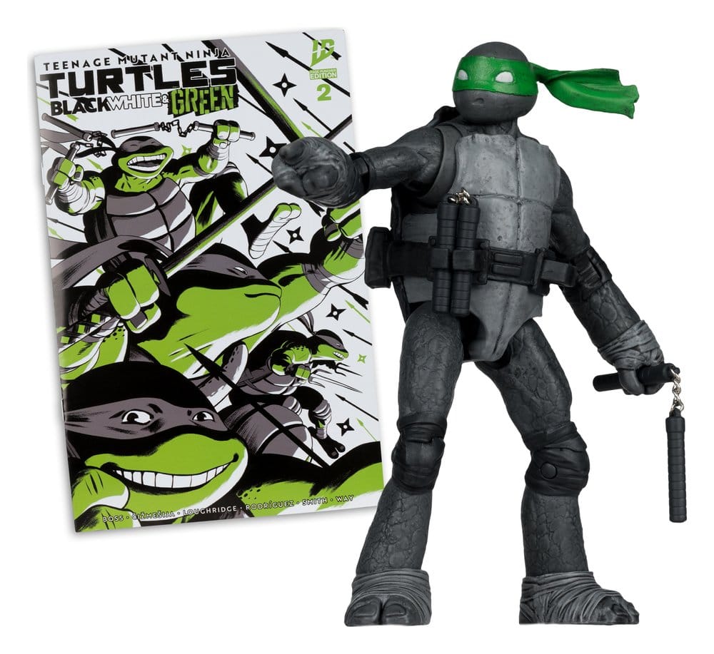 Teenage Mutant Ninja Turtles Page Punchers Action Figur Michelangelo (Sort hvit og grønn) (Red Platinum Edition) 13 cm