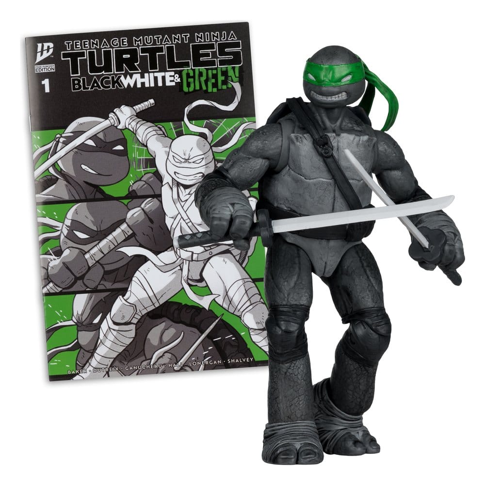 Teenage Mutant Ninja Turtles Page Punchers Actionfigur Leonardo (Schwarz Weiß & Grün) (Red Platinum Edition) 13 cm