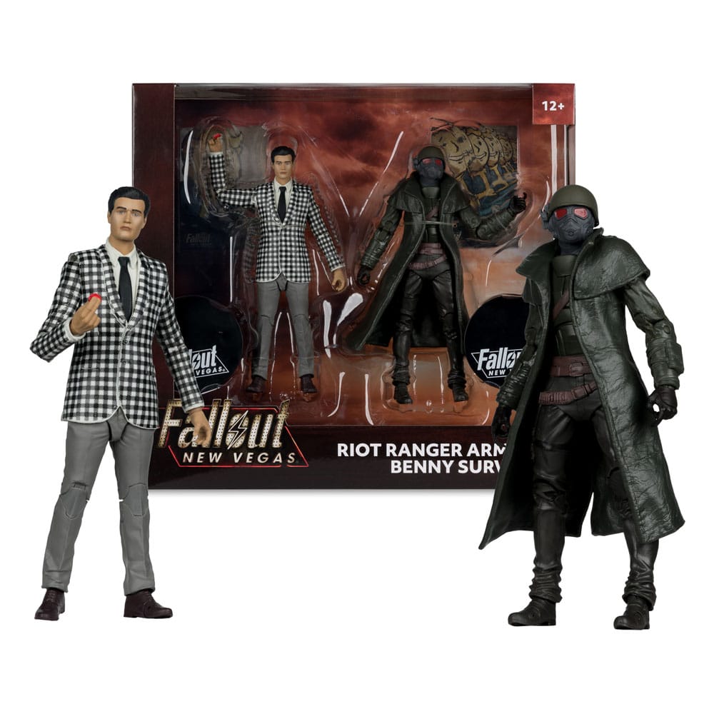 Fallout: New Vegas Statue 2er-Pack Riot Ranger Armor & Benny Survivor 18 cm