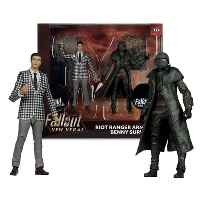 Fallout: New Vegas Statue 2er-Pack Riot Ranger Armor & Benny Survivor 18 cm