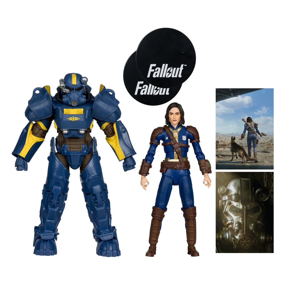 Fallout 4 Standbeeld 2-Pack T-60 Vault Tec & Sole Survivor 18 cm