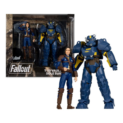 Fallout 4 Standbeeld 2-Pack T-60 Vault Tec & Sole Survivor 18 cm