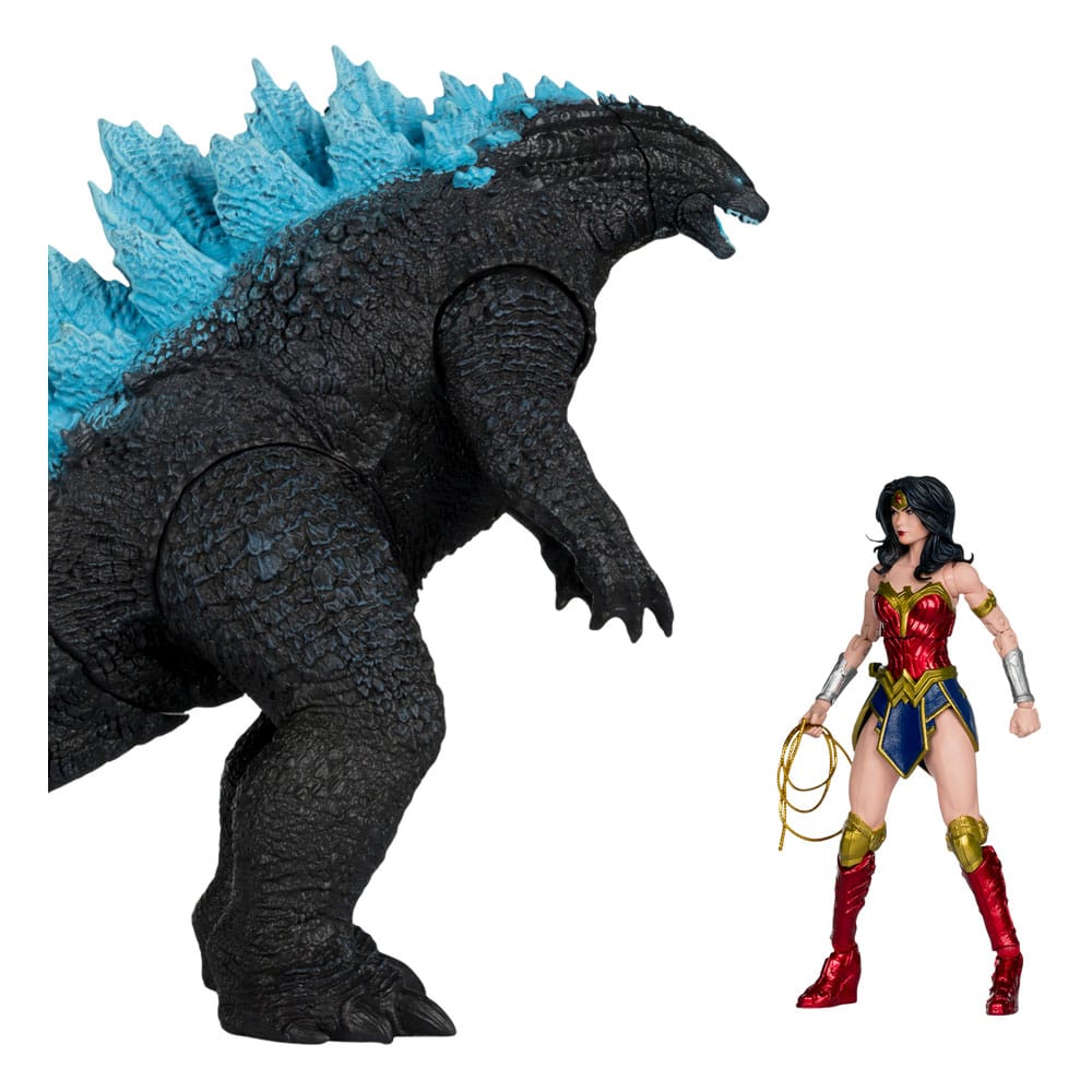 DC Liga pravde Monsterverse DC Multiverse akcijske figure 2 paketa Wonder Woman vs. Atomic Blast Godzilla 18 cm