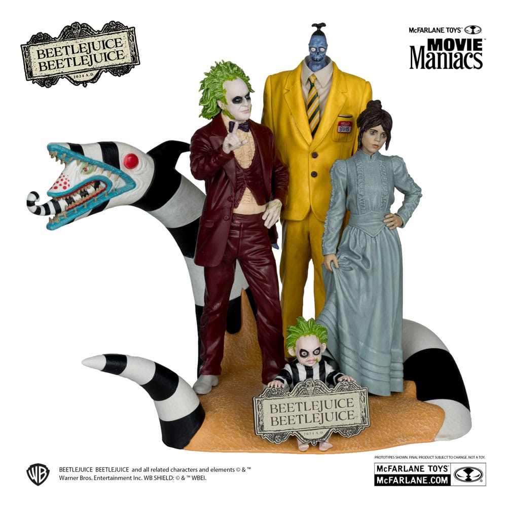 Beetlejuice Beetlejuice Movie Maniacs PVC Statue 4-Pack 15 cm
