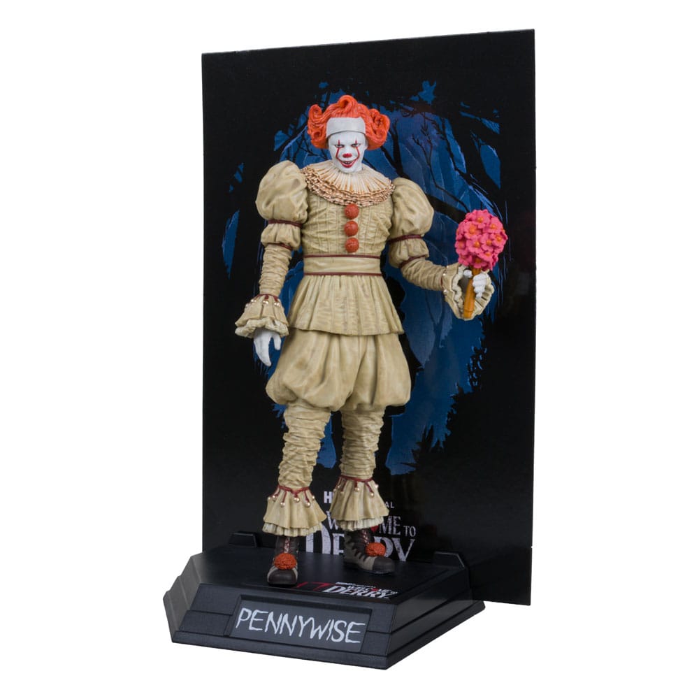 It: Bienvenue à Derry Movie Maniacs PvC Statue Pennywise (Flashback) (étiquette d'or) 16 cm