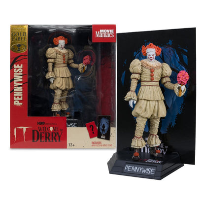 It: Bienvenue à Derry Movie Maniacs PvC Statue Pennywise (Flashback) (étiquette d'or) 16 cm