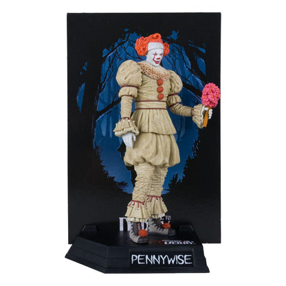 It: Bienvenue à Derry Movie Maniacs PvC Statue Pennywise (Flashback) (étiquette d'or) 16 cm