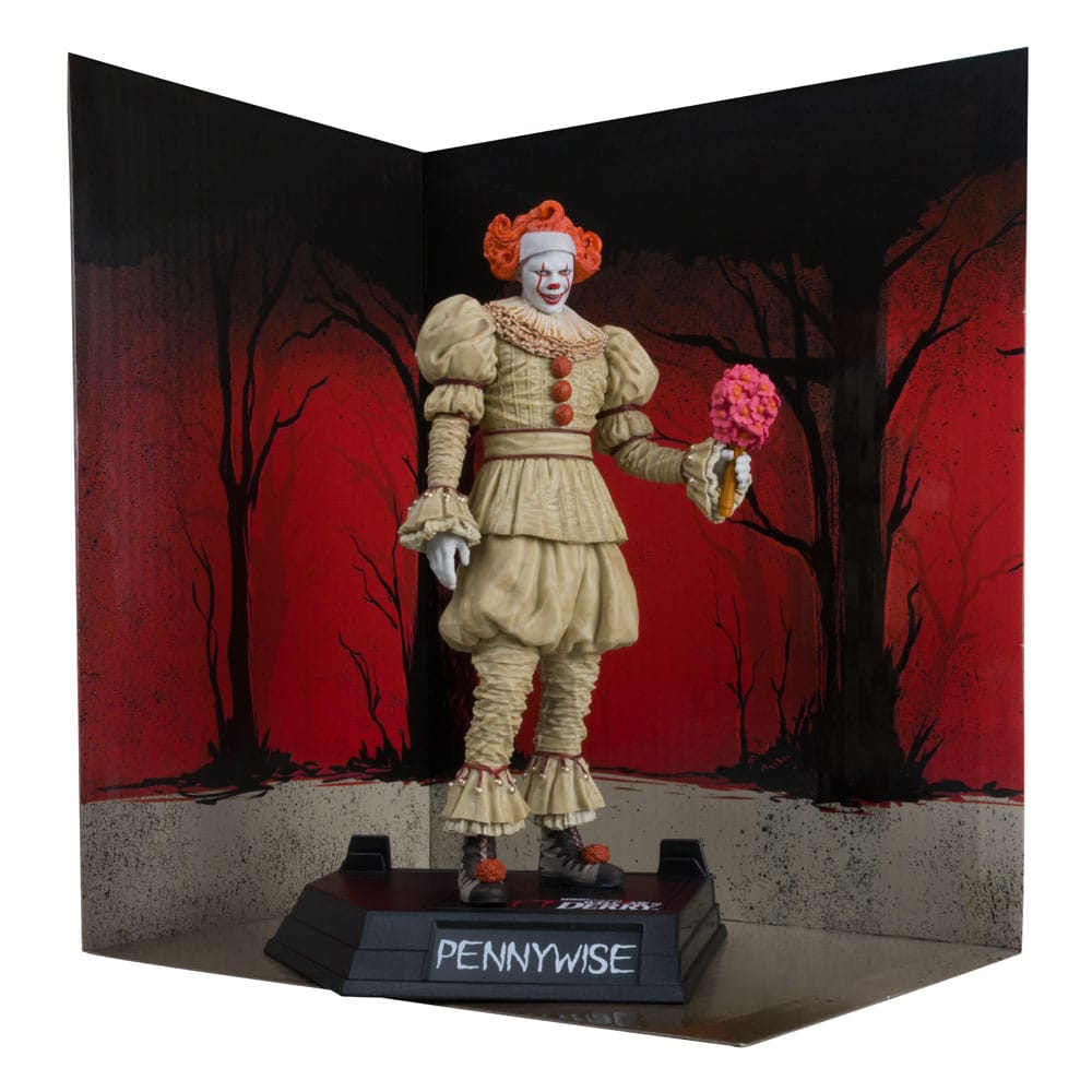 It: Bienvenue à Derry Movie Maniacs PvC Statue Pennywise (Flashback) (étiquette d'or) 16 cm