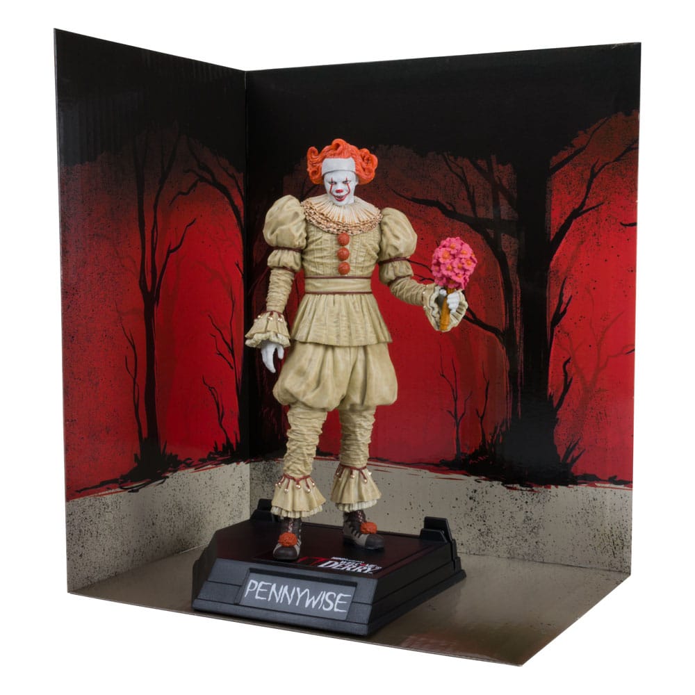 It: Bienvenue à Derry Movie Maniacs PvC Statue Pennywise (Flashback) (étiquette d'or) 16 cm