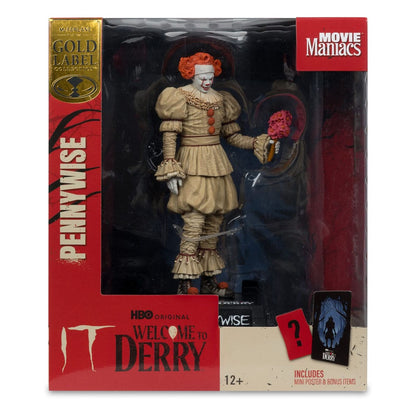 It: Bienvenue à Derry Movie Maniacs PvC Statue Pennywise (Flashback) (étiquette d'or) 16 cm