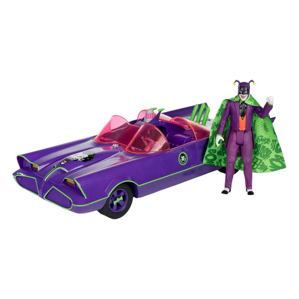 DC Retro Action Figure con veicolo Batman 66 Batmobil con Joker (Gold Etichetta)