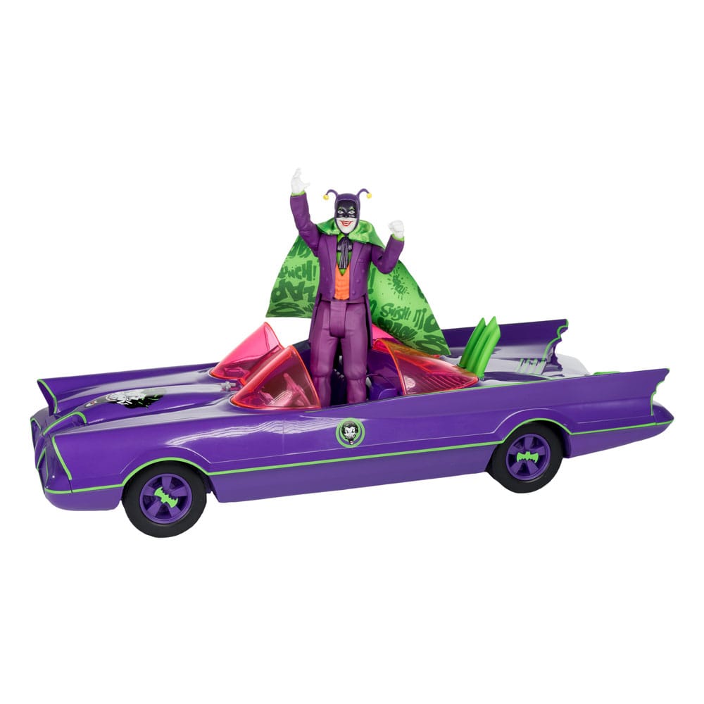 DC Retro Action Figure met voertuig Batman 66 Batmobil met Joker (Gold Label)