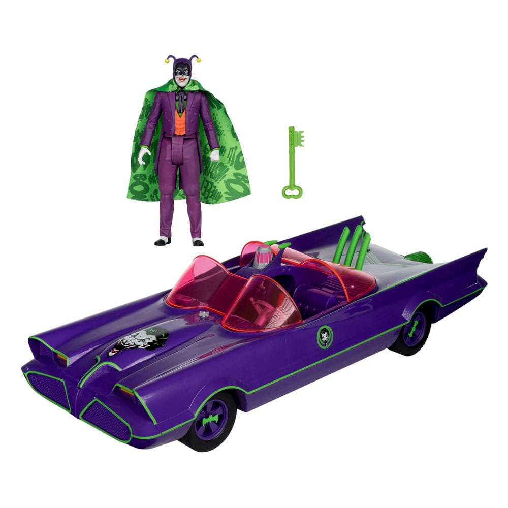 DC Retro Action Figure met voertuig Batman 66 Batmobil met Joker (Gold Label)