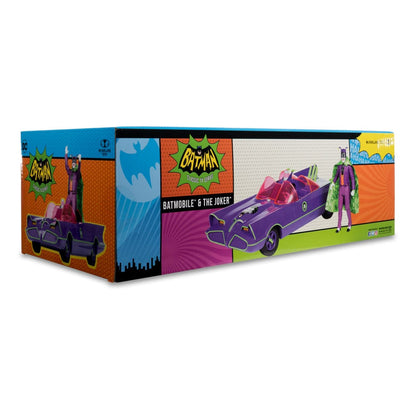 DC Retro Action Figure met voertuig Batman 66 Batmobil met Joker (Gold Label)