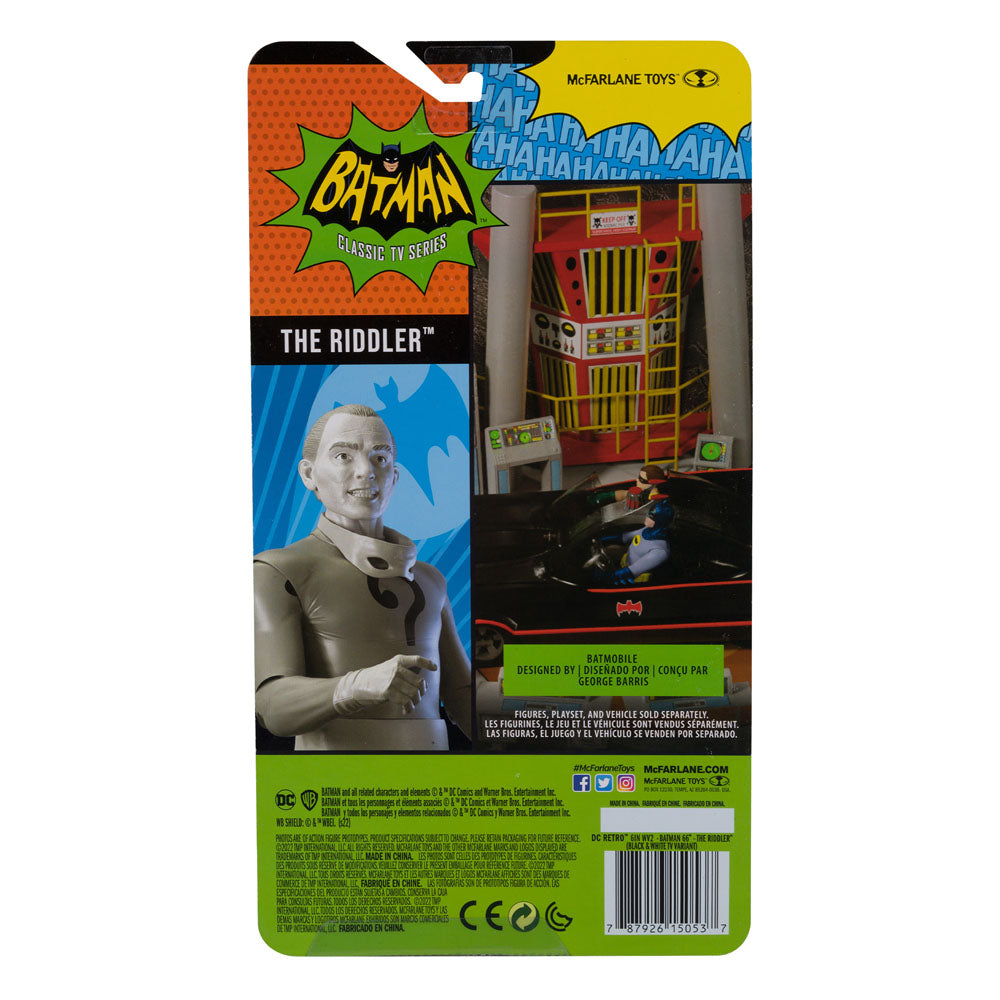 DC Retro Action Figure Batman 66 The Riddler (Zwart-Wit TV-variant) 15 cm