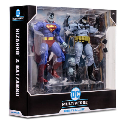 DC Multivese Action Şekil 2 Pack Bizarro ve Batzarro 18 cm