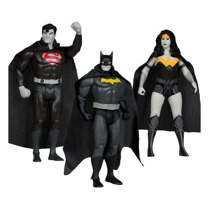 DC Direct Super Powers Action Figures Batman, Superman & Wonder Woman Black & White Accent Edition Gold Label 13 cm