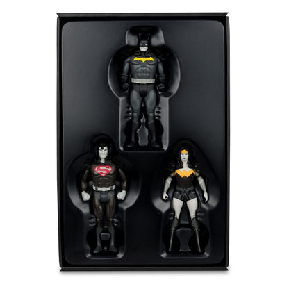 DC Direct Super Powers Action Figures Batman, Superman & Wonder Woman Black & White Accent Edition Gold Label 13 cm