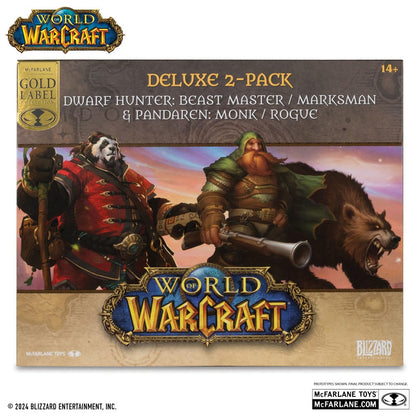 World of Warcraft PVC Statue 2-Pack 1/12 Hunter Dwarf: Beast Master & Pandaren: Monk (Etiqueta de oro) 15 cm