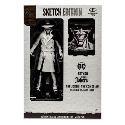 Batman: Tres Jokers DC Multiverse Action Figura The Joker: The Comedian Sketch Edition (Gold Label) 18 cm