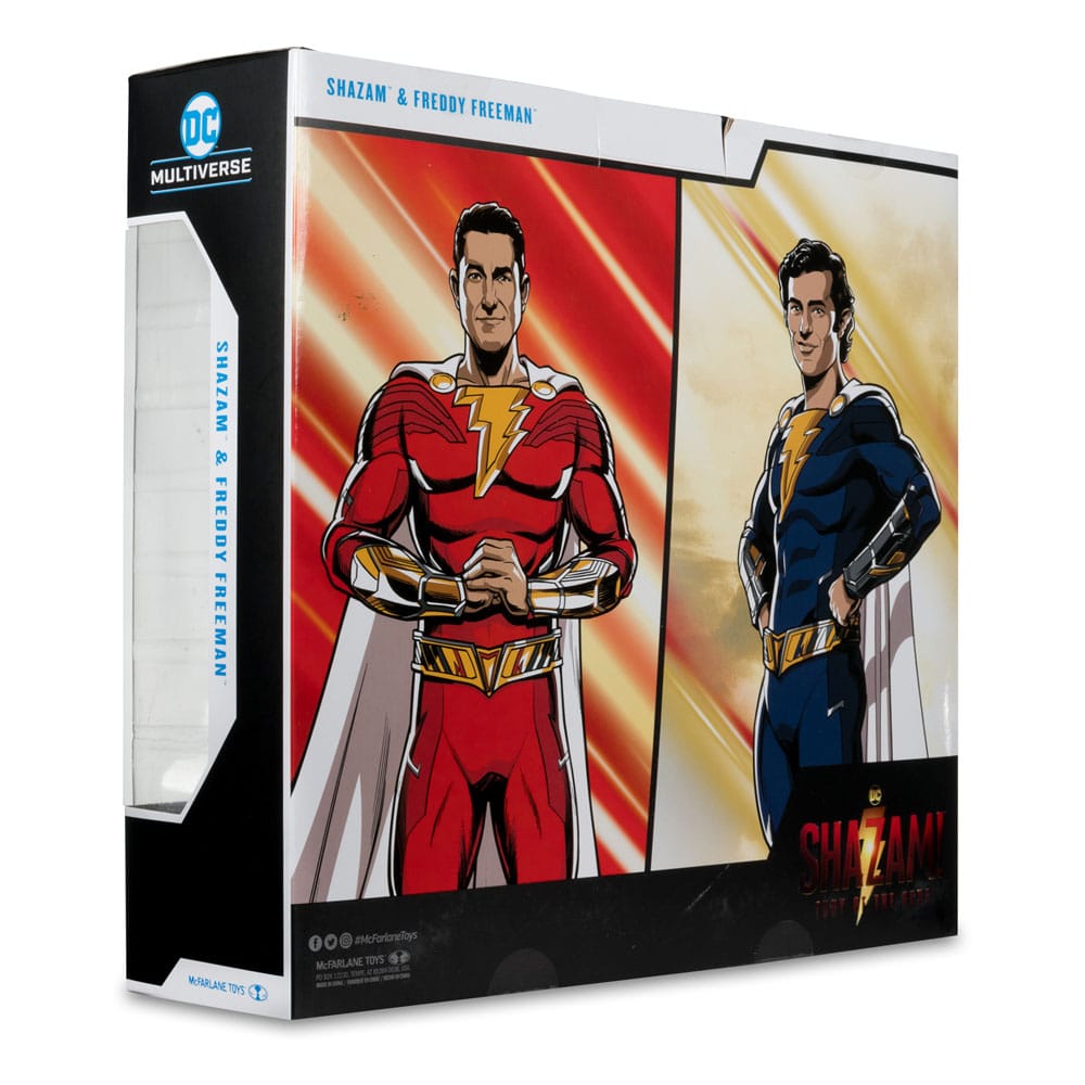 DC Multiverse Action Figures Pack od 2 Shazam (bitka oštećenja) i Freddie Freeman (zlatna naljepnica) 18 cm