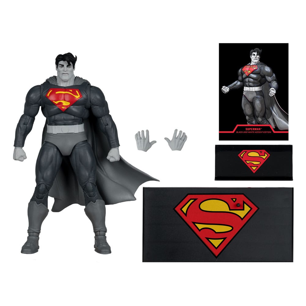 DC Multiverse Action Figur Superman (The Dark Knight vender tilbage) (Black & White Accent Edition) (Gold Label) 18 cm