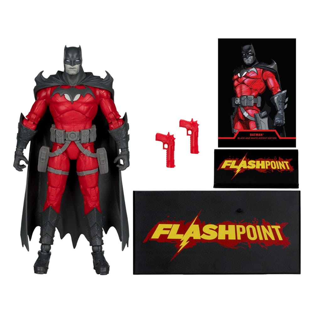 DC Multiverse Action Figure Batman (Flashpoint) (Black & White Accent Edition) (Etichetta Oro) 18 cm