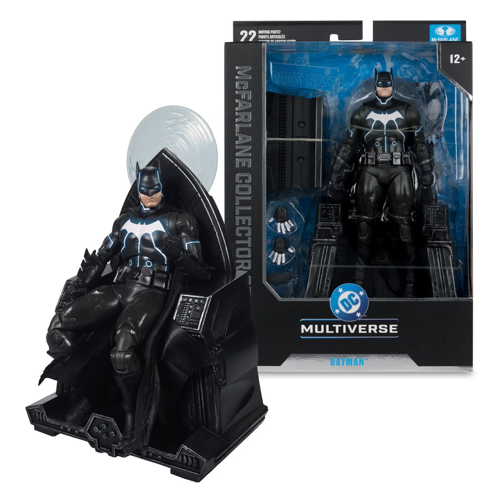 Figura de acción DC Multiverse McFarlane Collector Edition #47 Silla Batman y Mobius (Darkseid War) 18 cm