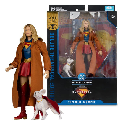 Supergirl (2026) Figurine DC Theatrical Deluxe Edition Supergirl & Krypto (Gold Label) 17 cm