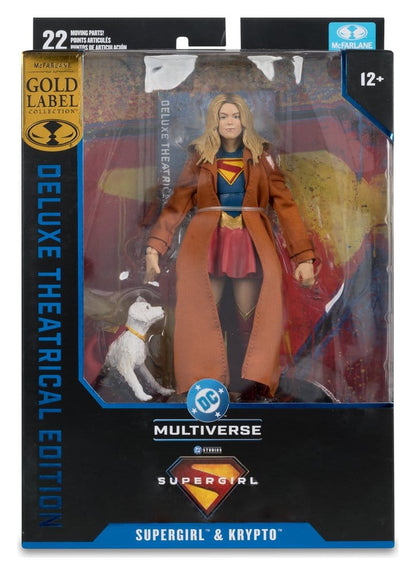 Supergirl (2026) Figurine DC Theatrical Deluxe Edition Supergirl & Krypto (Gold Label) 17 cm