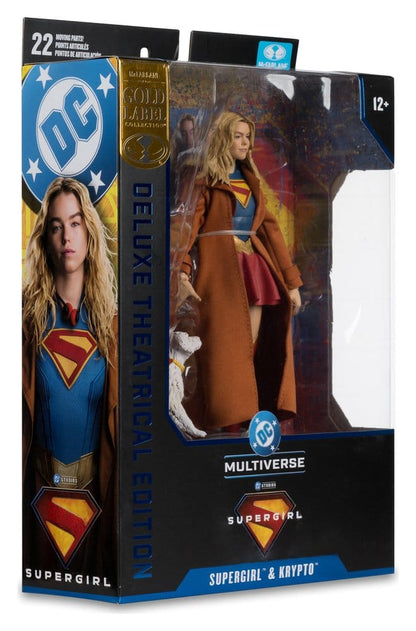Supergirl (2026) Figurine DC Theatrical Deluxe Edition Supergirl & Krypto (Gold Label) 17 cm