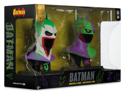Batman DC Direct Mini Réplique 1/3 2-pack Batman Cowls Hush & Knightfall (Jokerized) (Gold Label) 18 cm